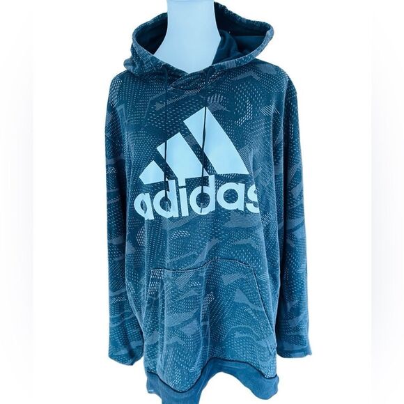 ADIDAS black/gray logo hoodie size L - Picture 1 of 6